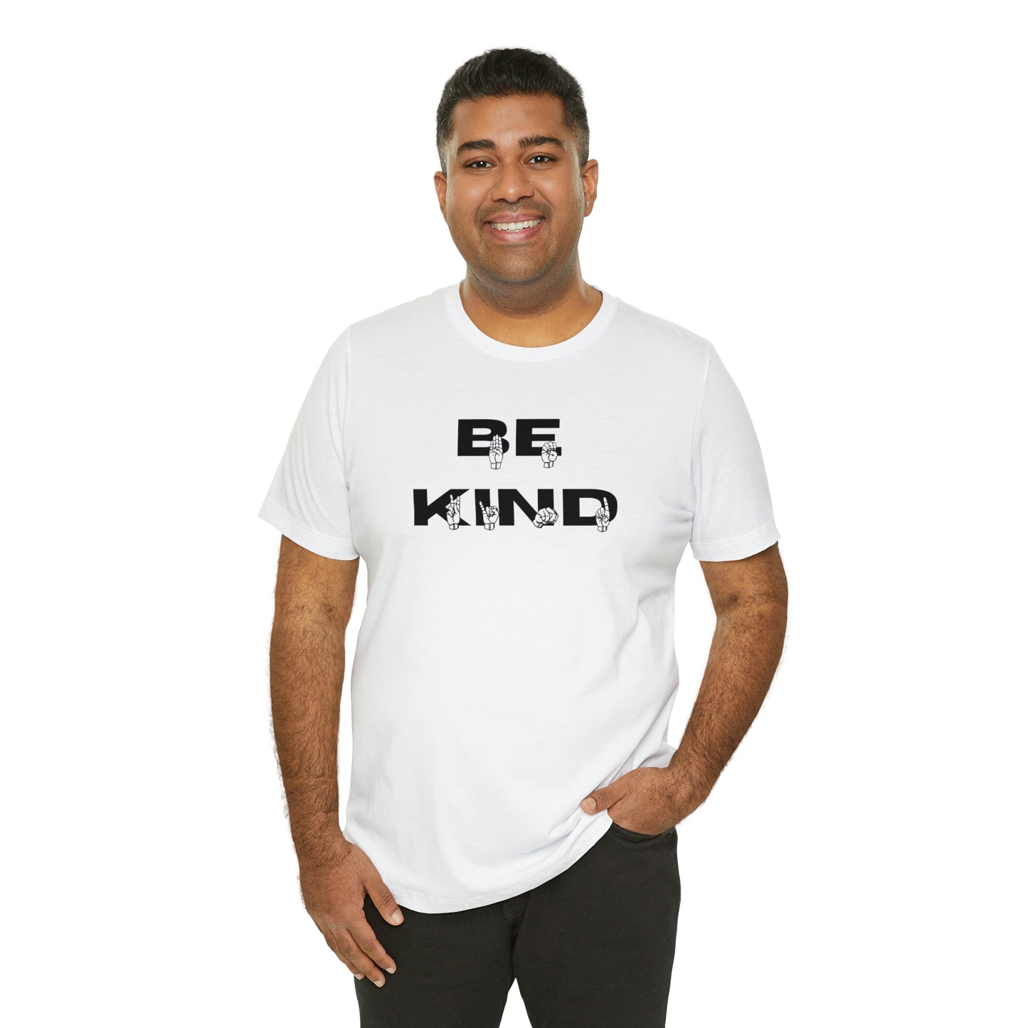 Bold Be Kind in American Sign Language Fingerspelling Graphic Tee Perfect Gift for ASL users