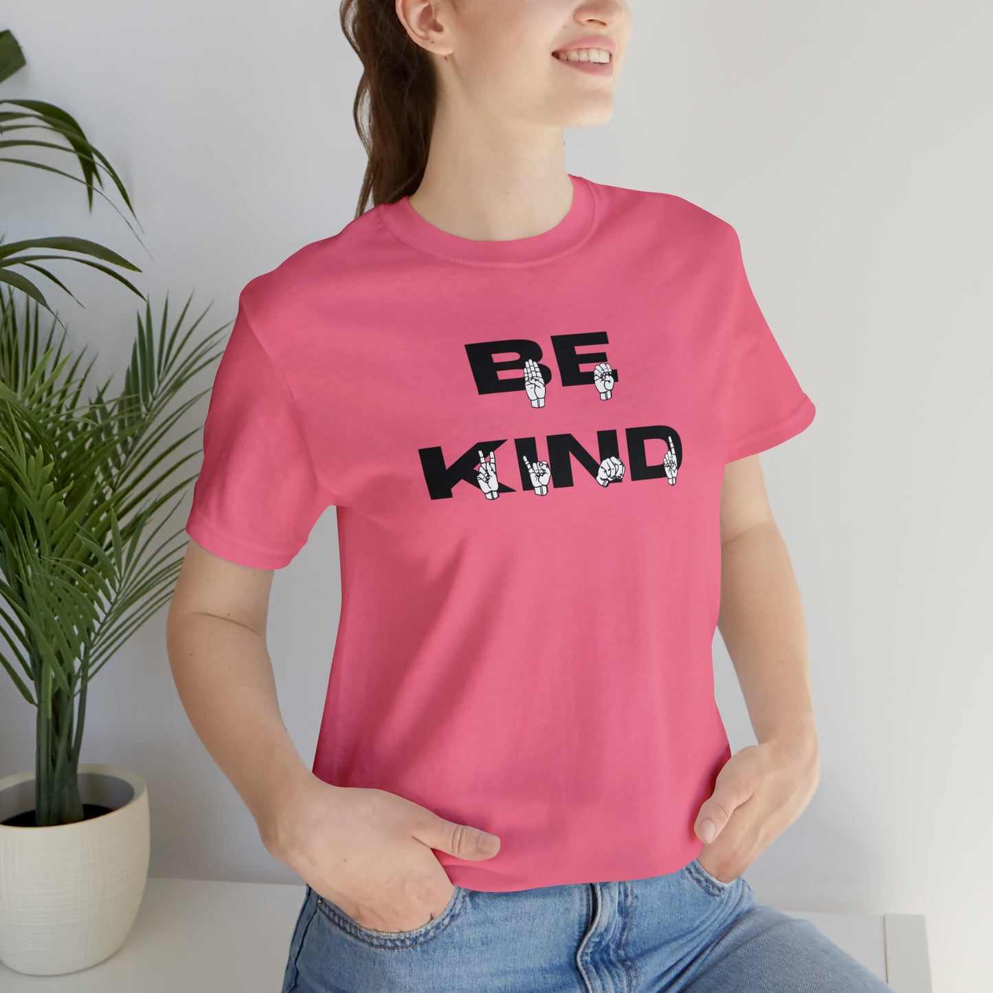 Bold Be Kind in American Sign Language Fingerspelling Graphic Tee Perfect Gift for ASL users