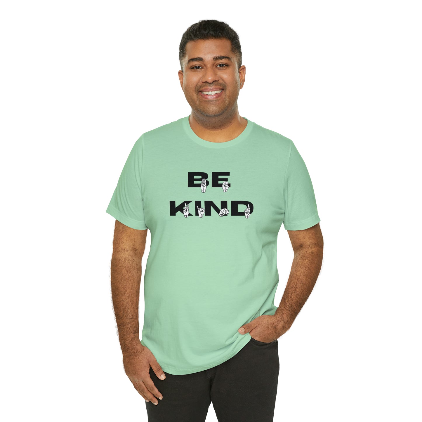 Bold Be Kind in American Sign Language Fingerspelling Graphic Tee Perfect Gift for ASL users