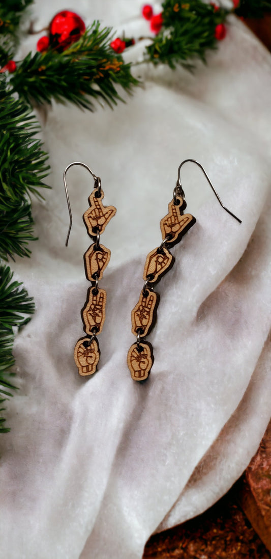 ASL LOVE drop earrings