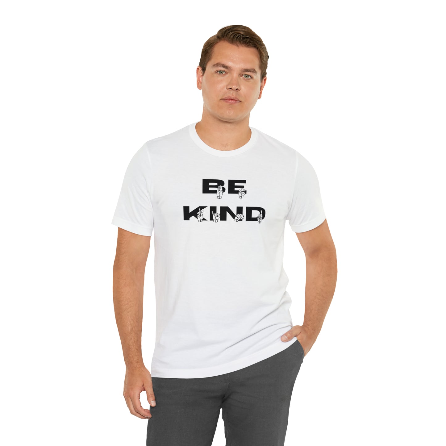 Bold Be Kind in American Sign Language Fingerspelling Graphic Tee Perfect Gift for ASL users