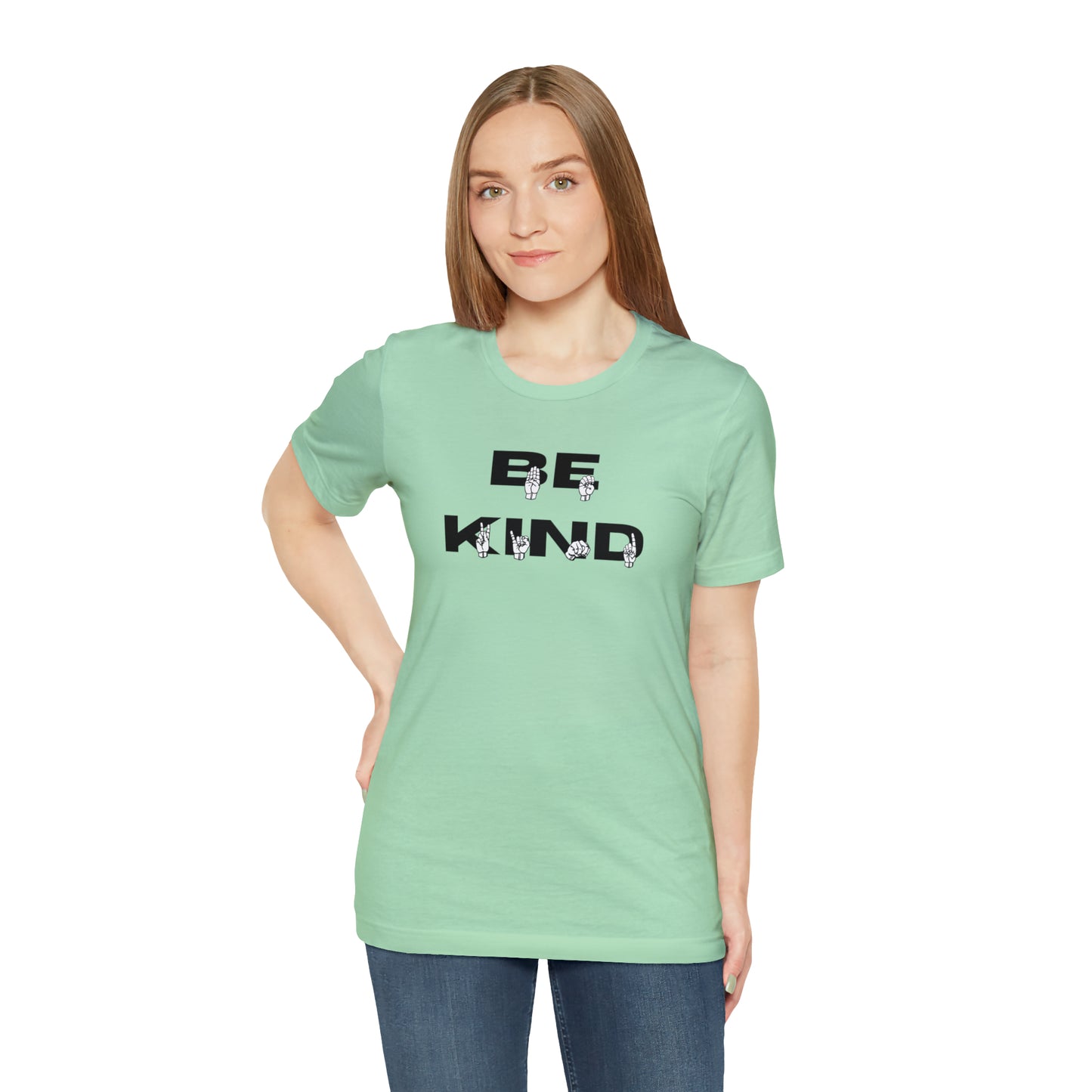 Bold Be Kind in American Sign Language Fingerspelling Graphic Tee Perfect Gift for ASL users