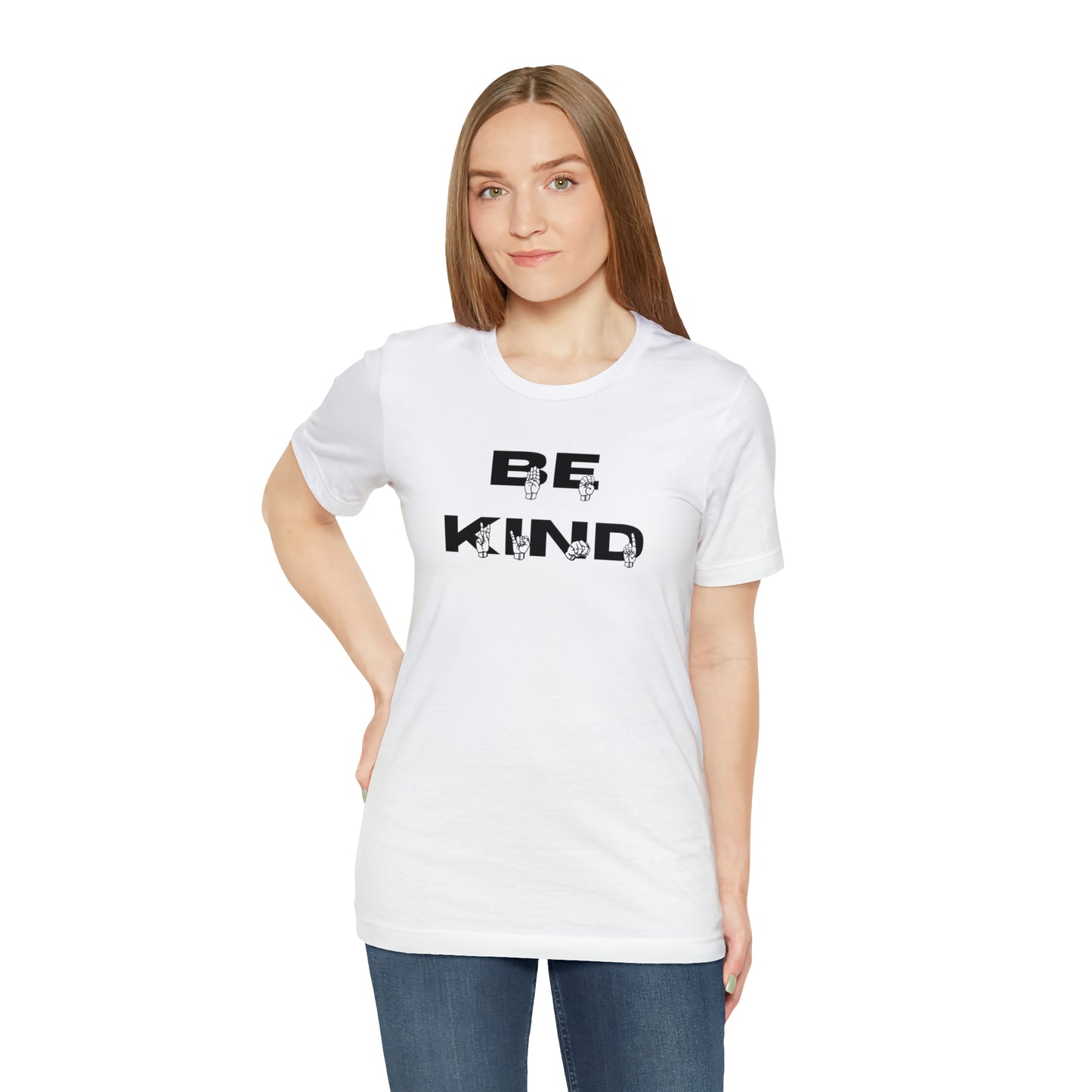 Bold Be Kind in American Sign Language Fingerspelling Graphic Tee Perfect Gift for ASL users