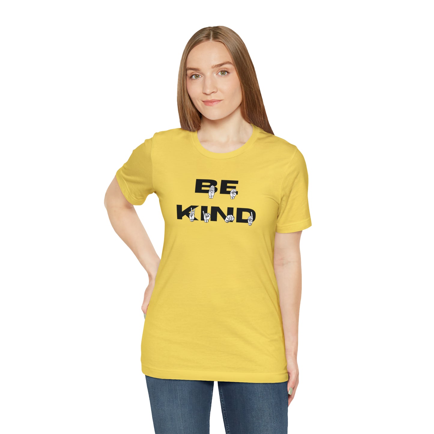 Bold Be Kind in American Sign Language Fingerspelling Graphic Tee Perfect Gift for ASL users