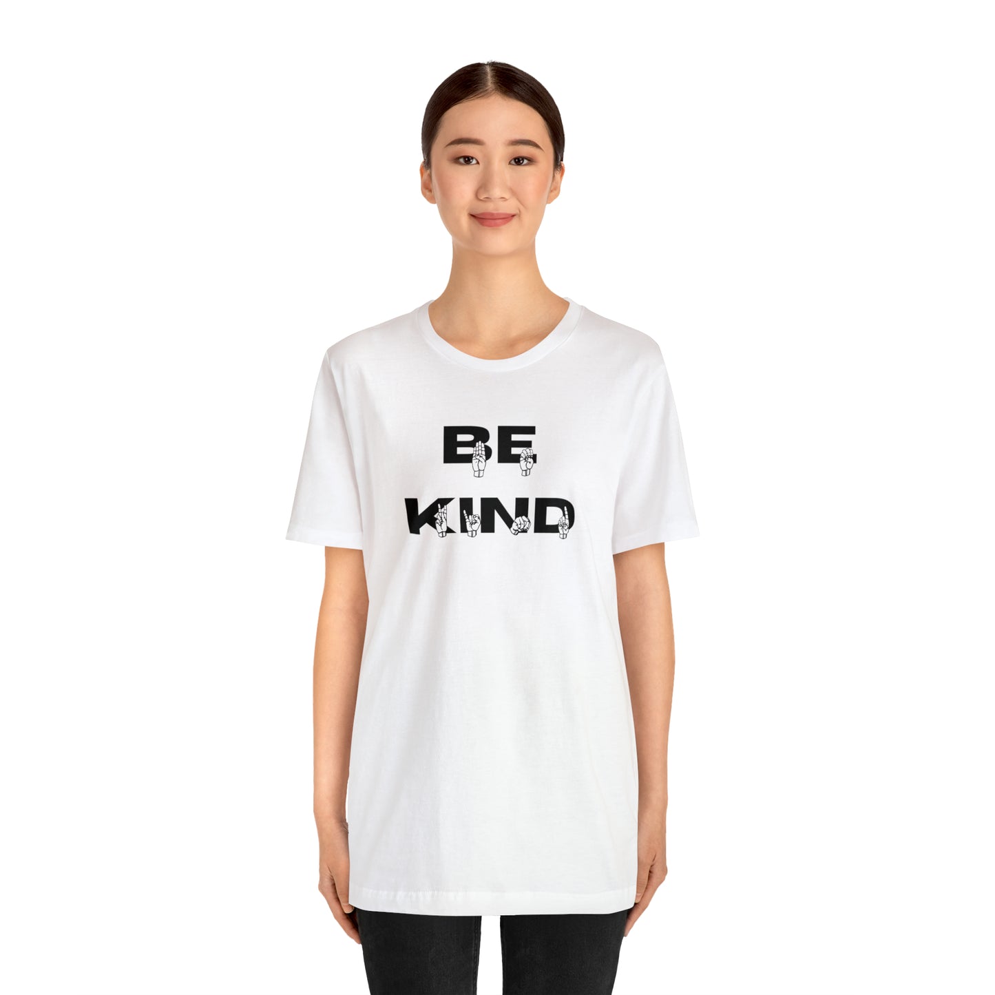 Bold Be Kind in American Sign Language Fingerspelling Graphic Tee Perfect Gift for ASL users