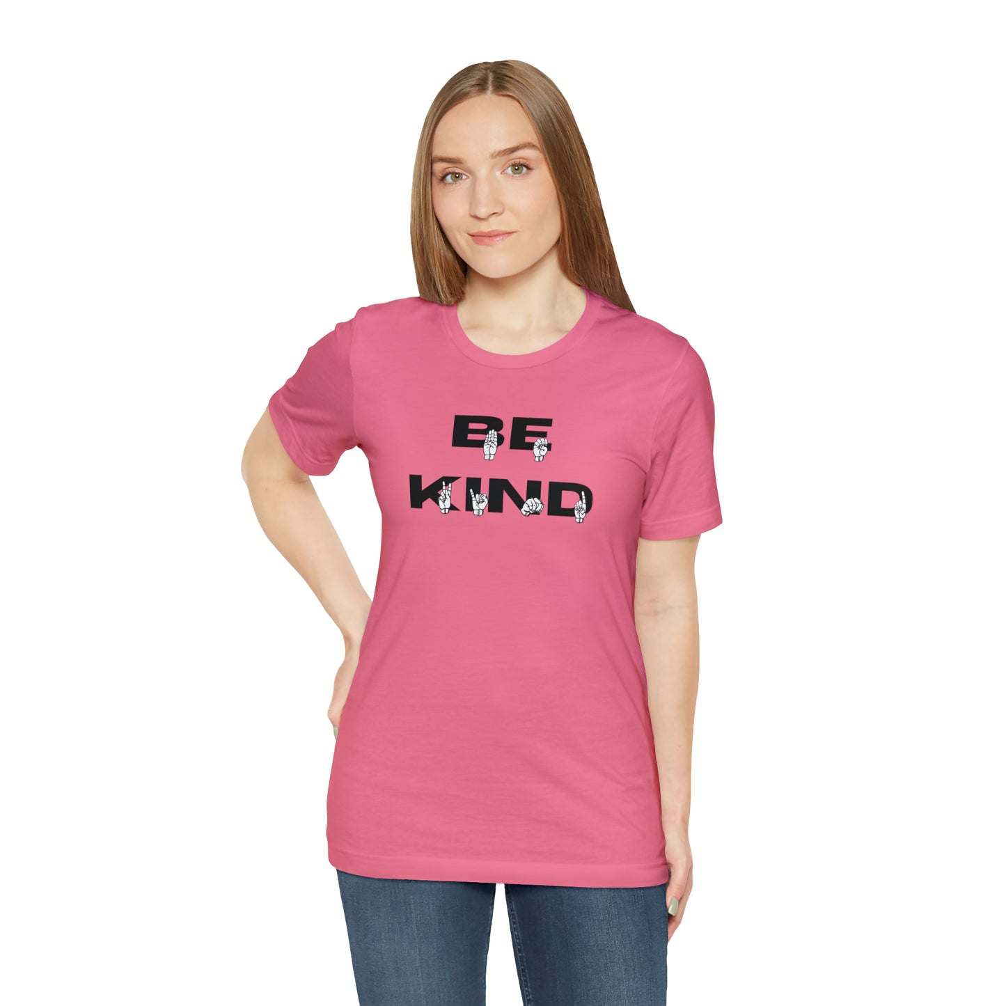 Bold Be Kind in American Sign Language Fingerspelling Graphic Tee Perfect Gift for ASL users