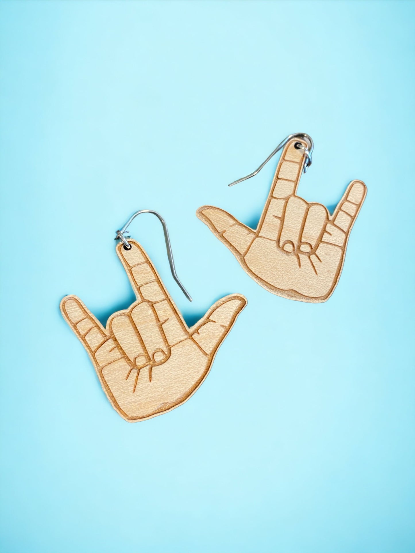 I Love You American Sign Language Earrings