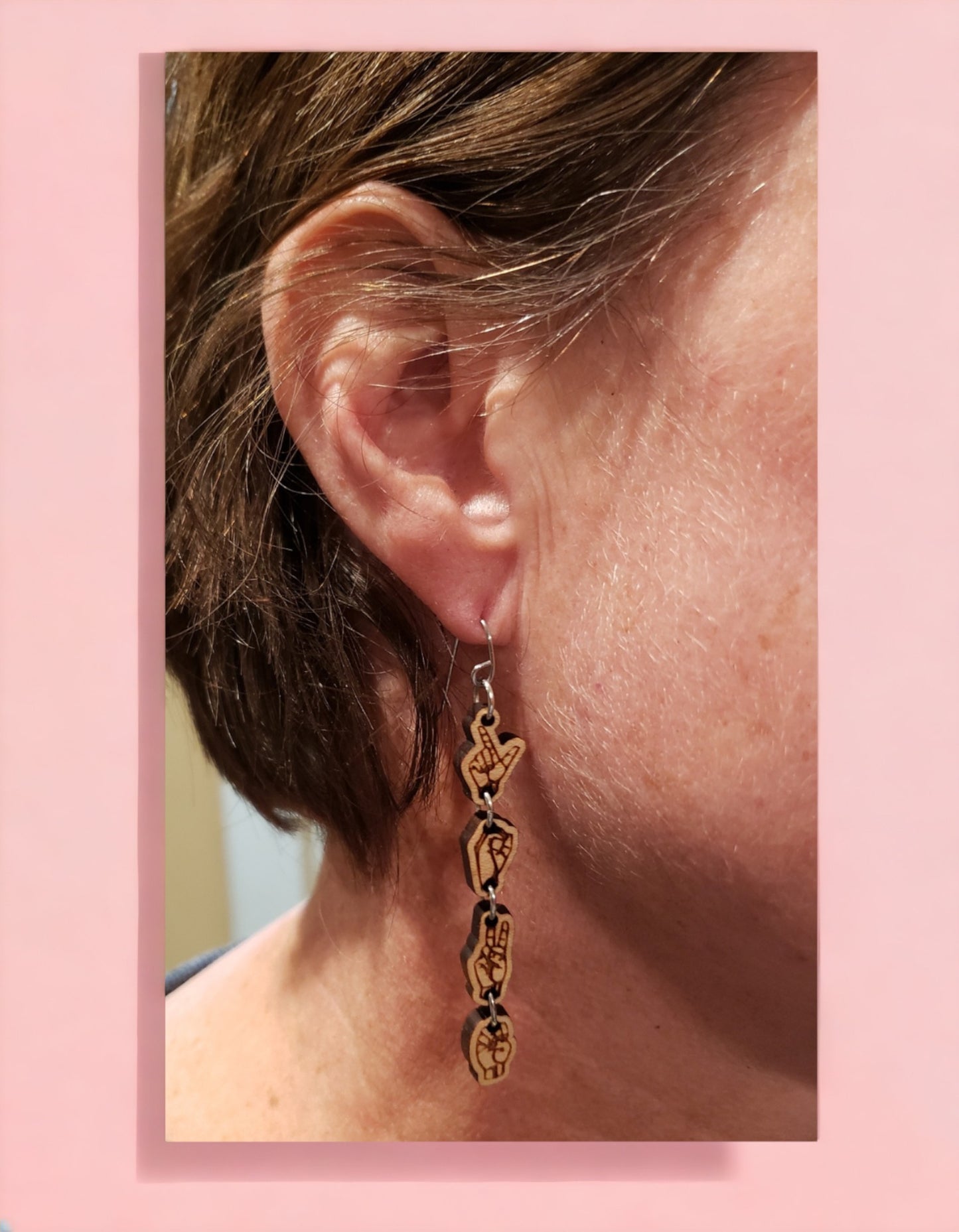 ASL LOVE drop earrings