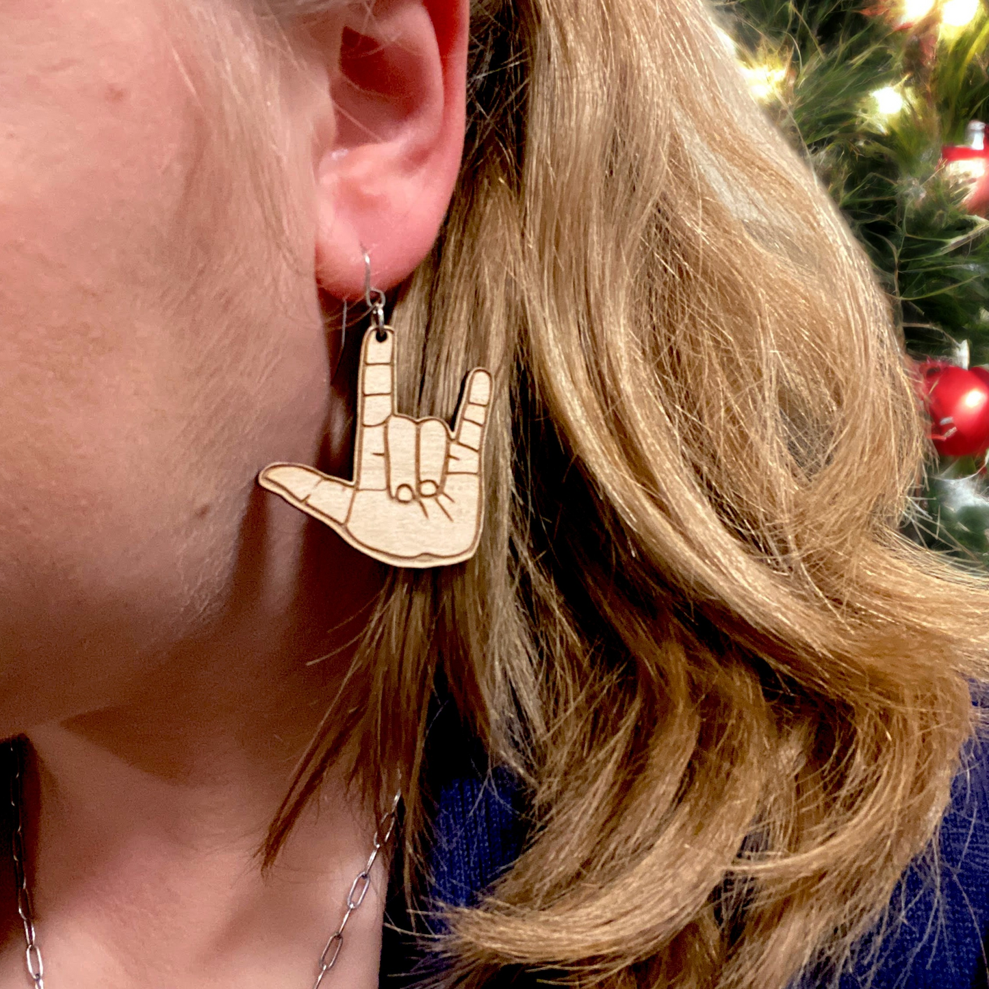 I Love You American Sign Language Earrings