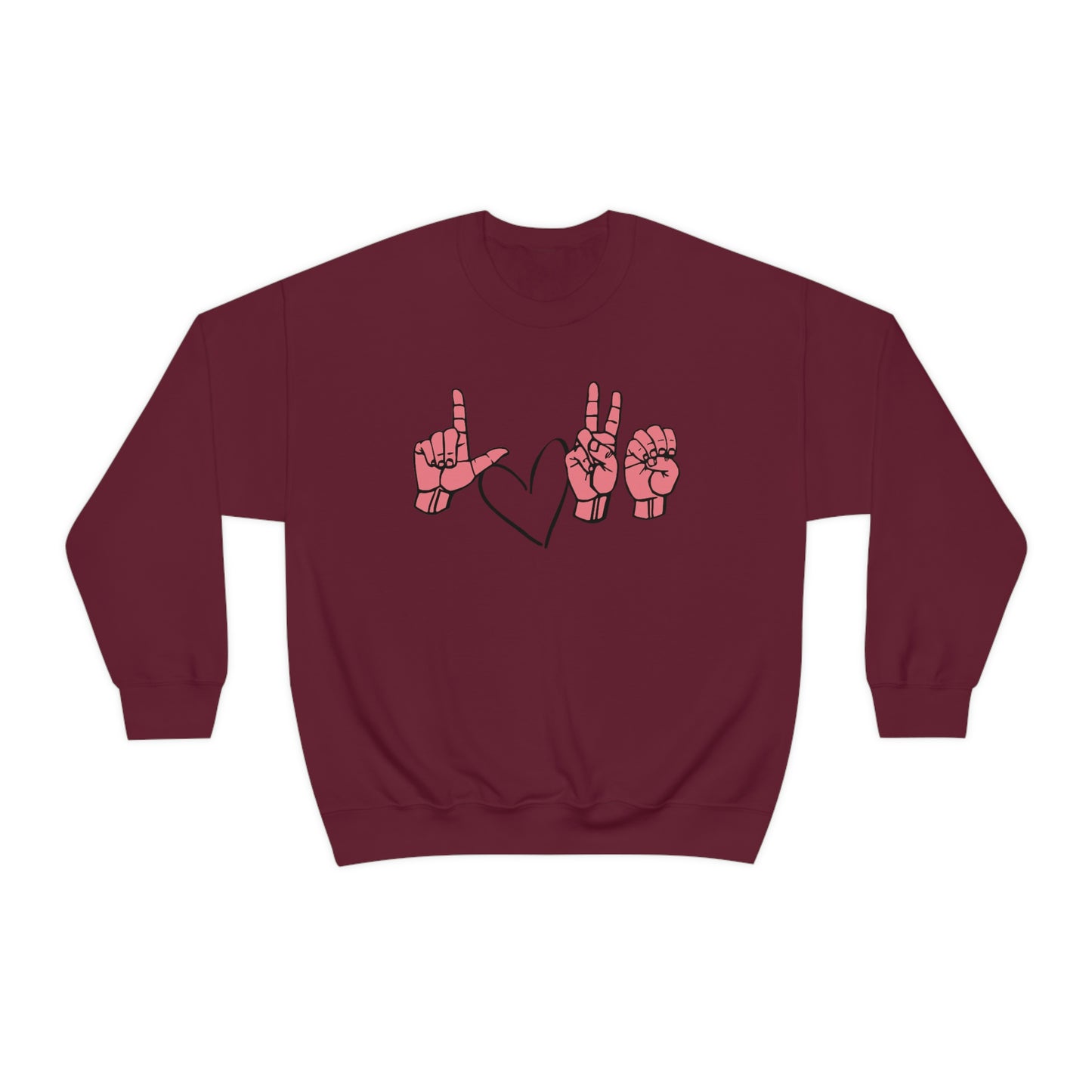 ASL Love Unisex Heavy Blend™ Crewneck Sweatshirt