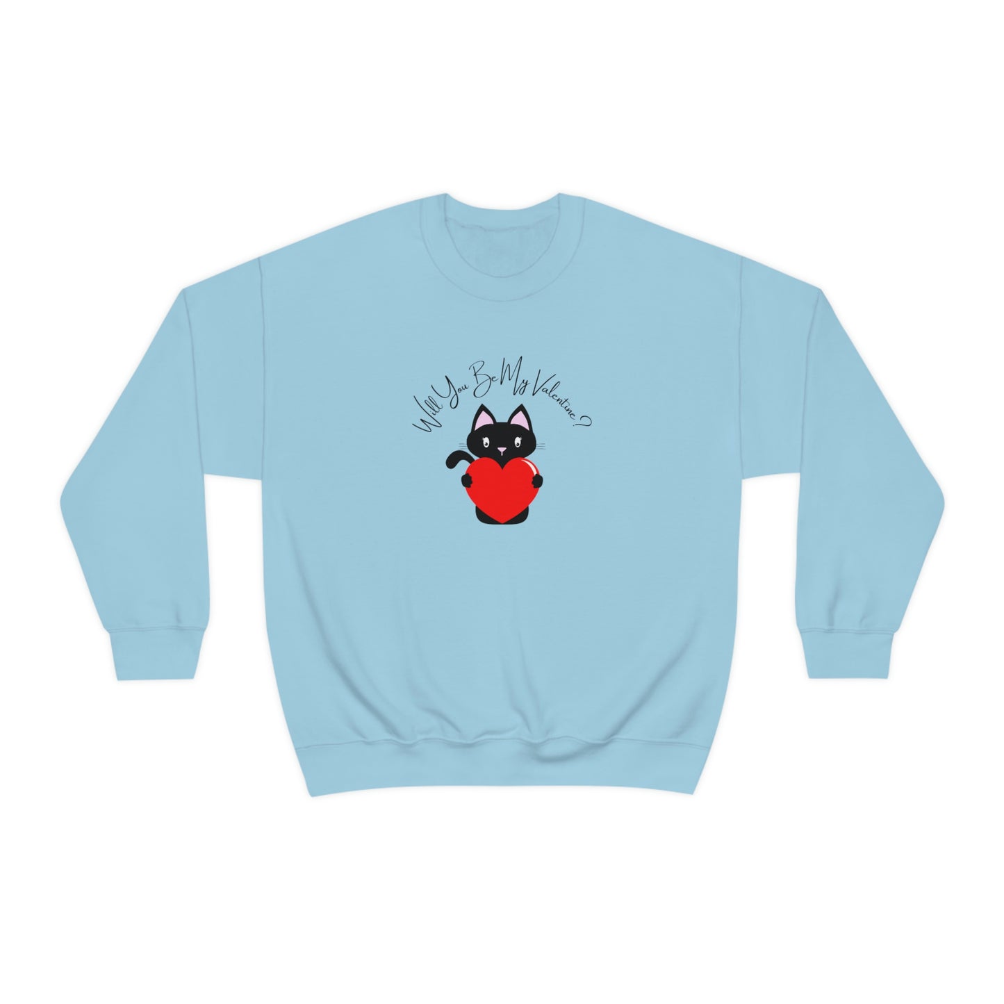 Will You Be My Valentine Cat Unisex Heavy Blend™ Crewneck Sweatshirt