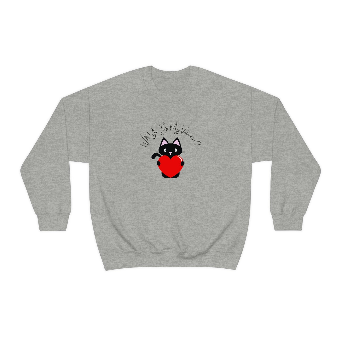 Will You Be My Valentine Cat Unisex Heavy Blend™ Crewneck Sweatshirt