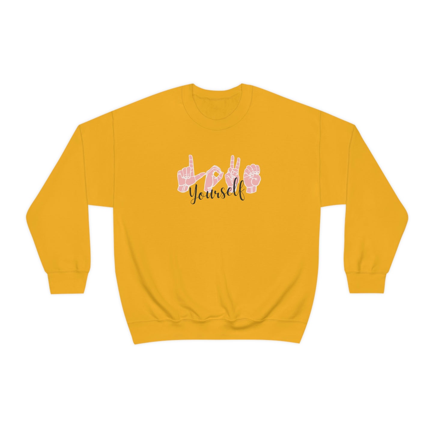 Love Yourself ASL Unisex Heavy Blend™ Crewneck Sweatshirt