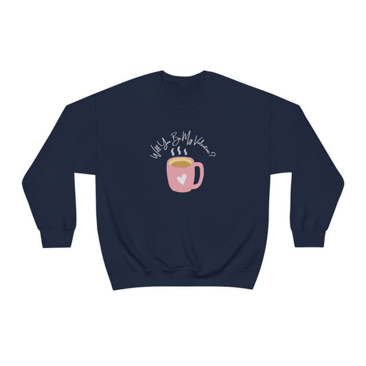 Will You Be My Valentine Coffee Unisex Heavy Blend™ Crewneck Sweatshirt