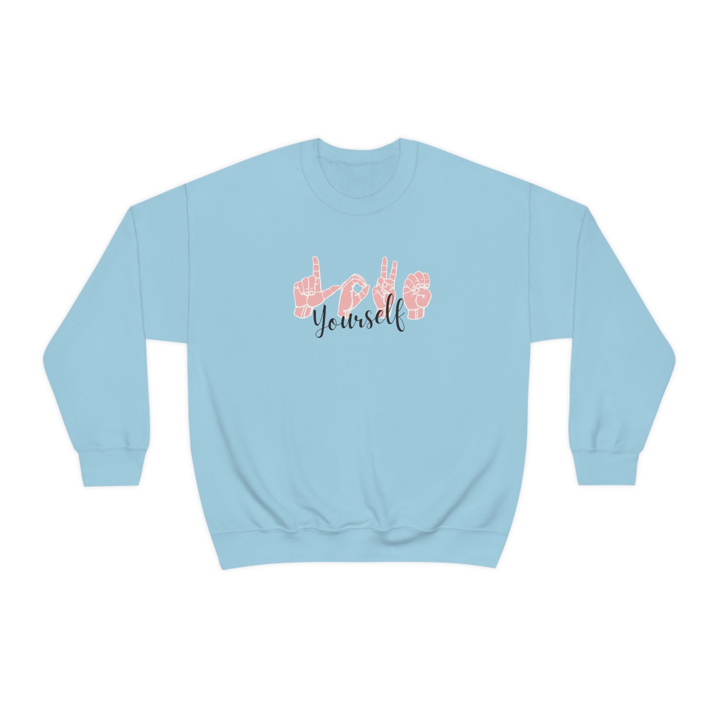 Love Yourself ASL Unisex Heavy Blend™ Crewneck Sweatshirt