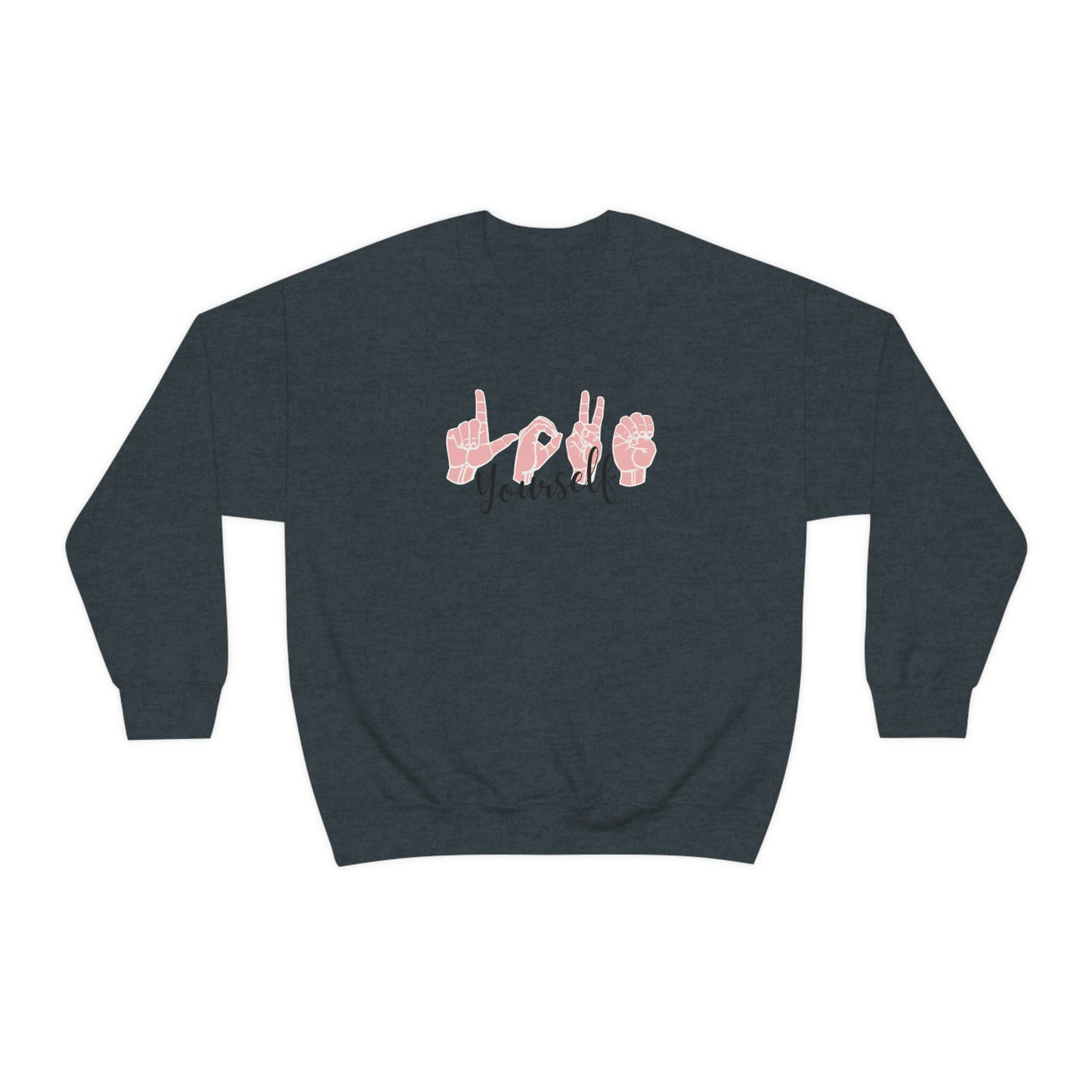 Love Yourself ASL Unisex Heavy Blend™ Crewneck Sweatshirt