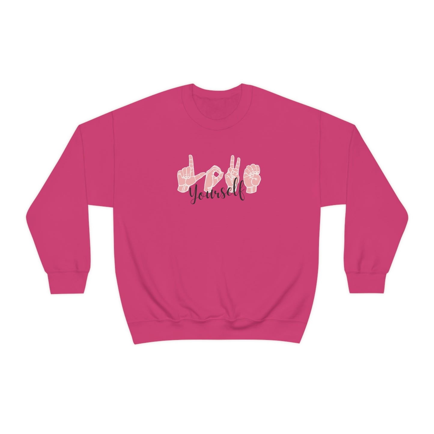 Love Yourself ASL Unisex Heavy Blend™ Crewneck Sweatshirt