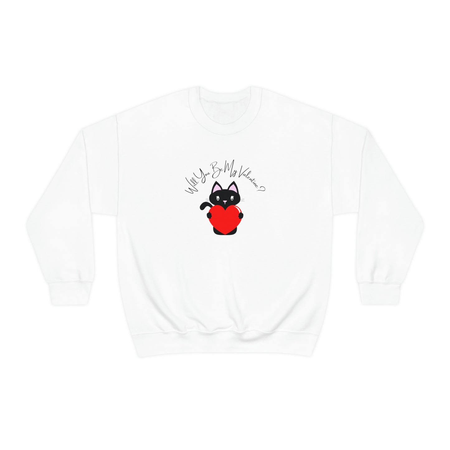 Will You Be My Valentine Cat Unisex Heavy Blend™ Crewneck Sweatshirt