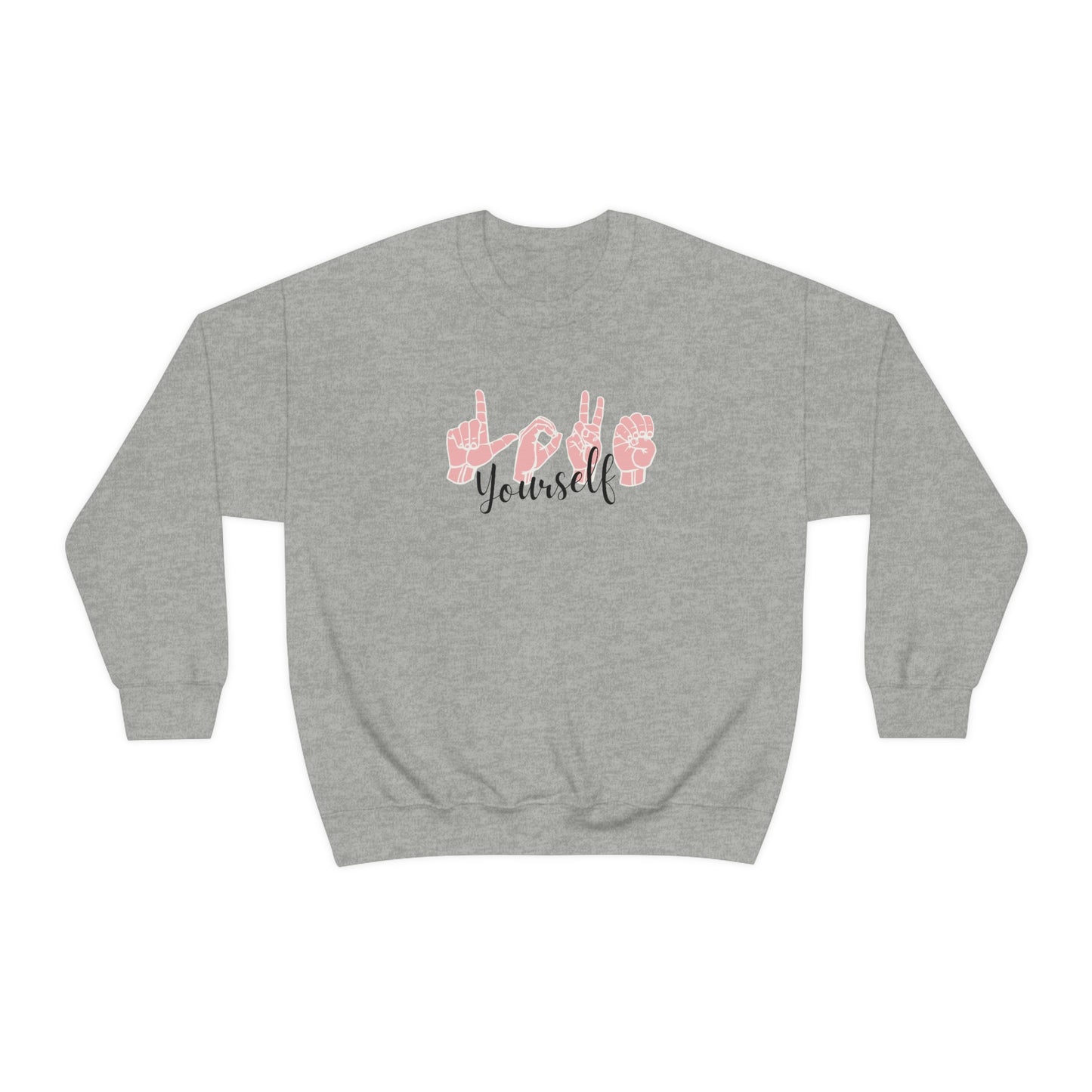 Love Yourself ASL Unisex Heavy Blend™ Crewneck Sweatshirt